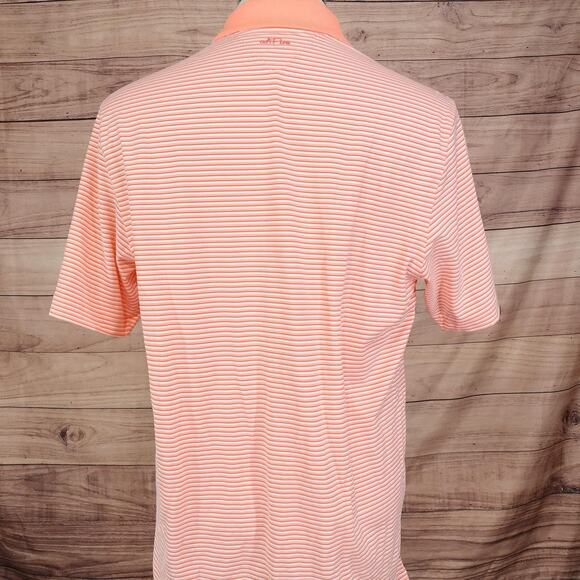 adidas adiPure Polo Shirt Mens Medium Sunglo Tricolor Stripe Golf Stretch CE0629 - Picture 4 of 12